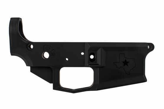 Aero Precision stripped AR-15 lower receiver M4E1 with Texas logo on the magazine well and integrated trigger guard